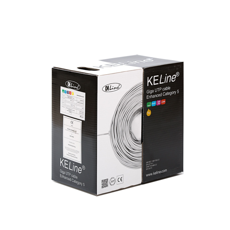 Keline KE300U24LSOH-Dca-RLX UTP (U/UTP) кабел, 4x2xAWG24, категория 5E, 300 MHz, LSOH, Euroclass Dca - s1a, d1, a1, 305 m в кутия