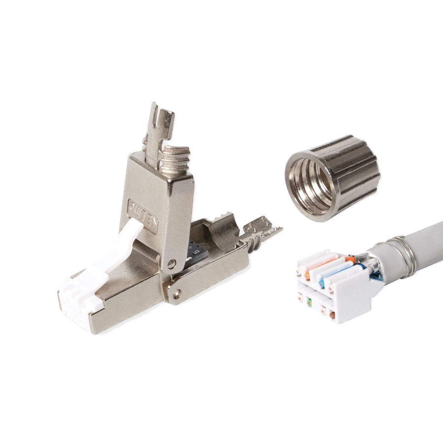 KELine KE-FFT45-C6AS Field terminated, toolless RJ45/s connector for Cat.7A, Cat.7, Cat.6A cables KELine KE-FFT45-C6AS Field terminated, toolless RJ45/s connector for Cat.7A, Cat.7, Cat.6A cables