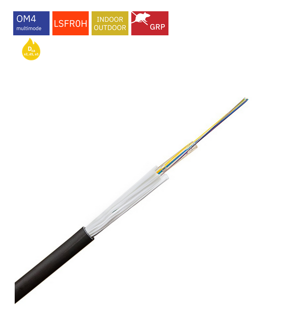 KELine CLTD04OM4-Dca 4 ОВ универсален central loose tube кабел, Euroclass Eca , OM4 50/125 μm, кон