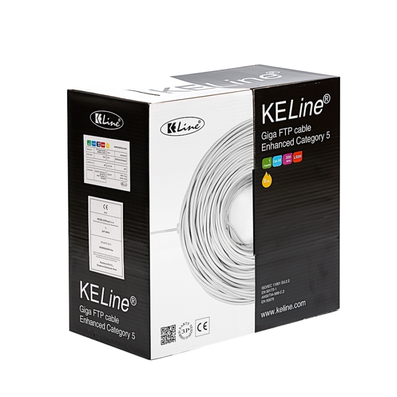 KELine KE300S24LSOH-Dca-RLX FTP (F/UTP) екраниран кабел (общ екран с фолио), 4x2xAWG24, Категория 5E, 300