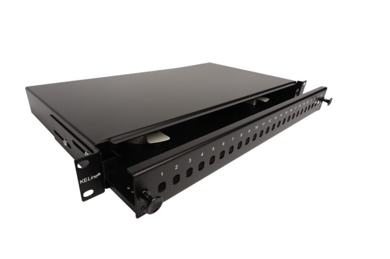 KELine RAB-FO-X15-SL 19" телескопичен (изтеглящ се) оптичен панел (ODF) за 24 x ST-ST или FC-FC Si