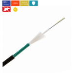8 ОВ армиран central loose tube кабел, Euroclass Dca, OM3 50/125 μm, безхалогенна изолация, гофрирана стоманена армировка, конструкция от 1 туба, пълнеж с гел блокиращ водата, елементи за якост от стъклени нишки, устойчив на механично