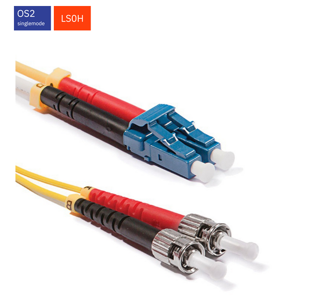 2 метрова LC-ST Duplex оптична пач корда, OS2 9/125 µm (ITU-T G.652.D)
