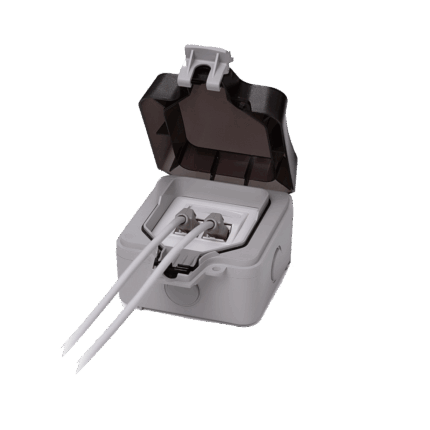 KELine 601166-AP IP66 кутия за розетка 2p (за 2 бр. кийстони), за открит монтаж, празна
