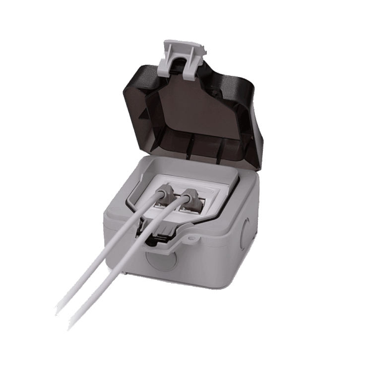 KELine 601166-AP IP66 кутия за розетка 2p (за 2 бр. кийстони), за открит монтаж, празна