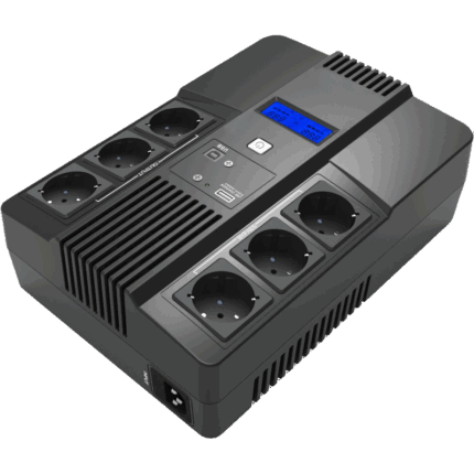 HighEnergy AIO800(Schuko) UPS 800VA/480W, pF 0.6, AIO (All-In-One) Line-Interactive технология, симулирана синусоида, 1 бр. вк