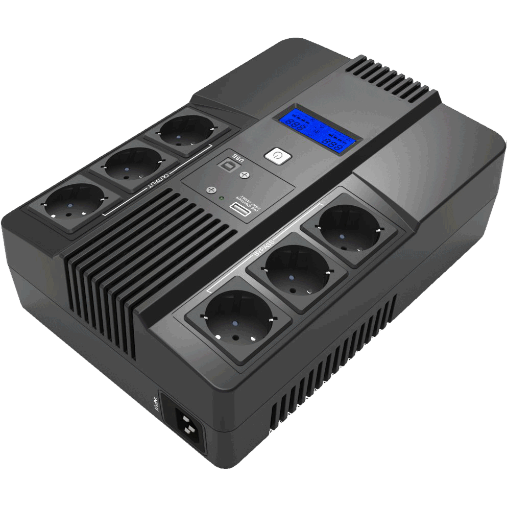 HighEnergy AIO800(Schuko) UPS 800VA/480W, pF 0.6, AIO (All-In-One) Line-Interactive технология, симулирана синусоида, 1 бр. вк HighEnergy AIO800(Schuko) UPS 800VA/480W, pF 0.6, AIO (All-In-One) Line-Interactive технология, симулирана синусоида, 1 бр. вк