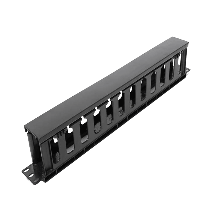 F0565O1U-P 1U 19” Aранжиращ панел тип PVC канал прорязан 1U 482x88x48mm