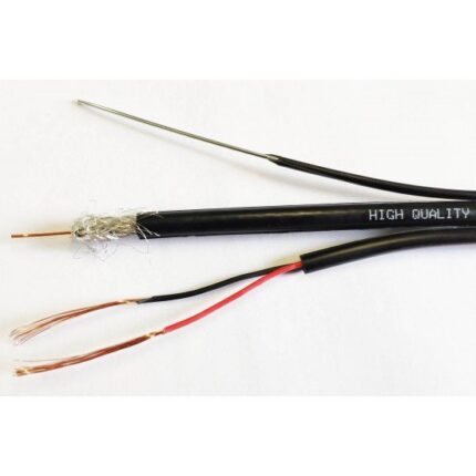 КОАКСИАЛЕН КАБЕЛ RG6/96CCS + 2X0.5CU + MESSENGER 1.3MM - 305M