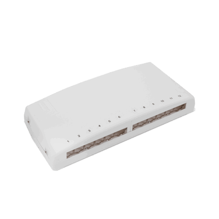 KELine KE-CB12-W Кутия 12p (за 12 бр. кийстони), за открит монтаж, празна. Позволява използване като мини пач панел з