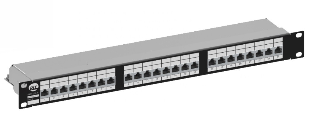 pach-panel-24-port-cat5e-stp-smart-giga Пач панел 24 порт cat.5e STP, SMART Giga - Image 1