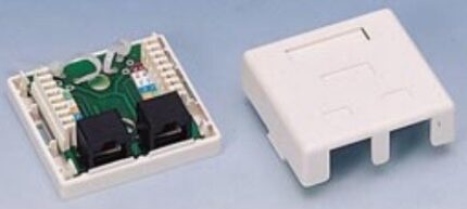 Розетка двойна RJ45/12 UTP Cat. 5e, повърх., EPN
