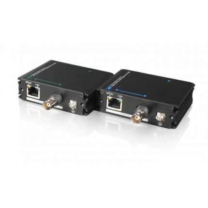 UTEPO /фиксирана цена Комплект активен приемник и предавател за пренос на Ethernet/IP мрежов сигнал и PoE+ (IEEE 802.3at) по коаксиален кабел