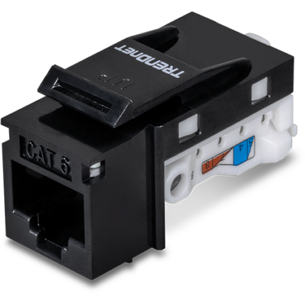 TC-K25C6BK — черен Cat6 Keystone RJ45 жак, 1 бр.