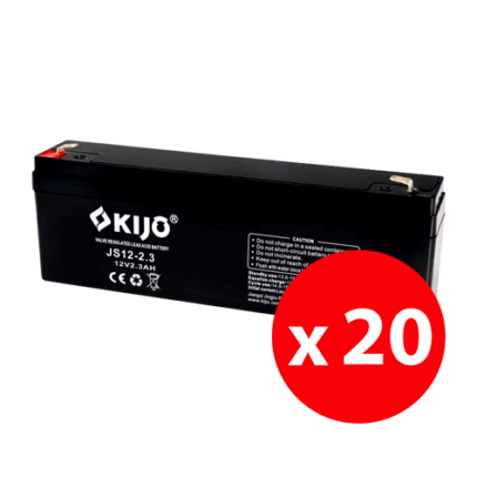 KIJO JS12-2.3-BAX — комплект 20 AGM акумулатора 12 V, 2,3 Ah