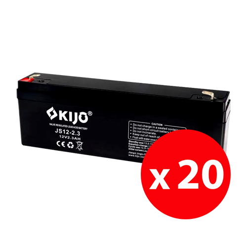 KIJO JS12-2.3-BAX — комплект 20 AGM акумулатора 12 V, 2,3 Ah