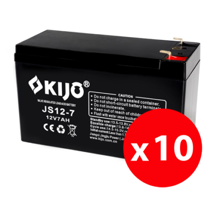 KIJO JS12-7-BAX — комплект 10 AGM акумулатора 12 V, 7 Ah