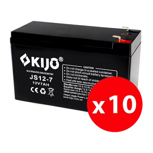 KIJO JS12-7-BAX — комплект 10 AGM акумулатора 12 V, 7 Ah
