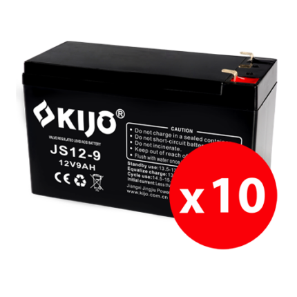 KIJO JS12-9-BAX — комплект 10 AGM акумулатора 12 V, 9 Ah
