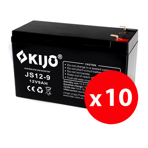 KIJO JS12-9-BAX — комплект 10 AGM акумулатора 12 V, 9 Ah