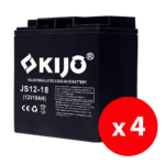 KIJO JS12-18-BAX — комплект 4 AGM акумулатора 12 V, 18 Ah