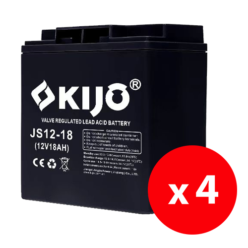 KIJO JS12-18-BAX — комплект 4 AGM акумулатора 12 V, 18 Ah