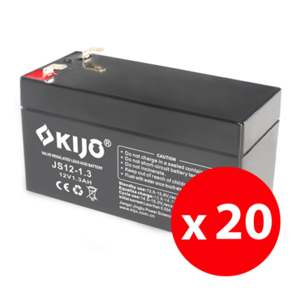 KIJO JS12-1.3-BAX — комплект 20 AGM акумулатора 12 V, 1,3 Ah