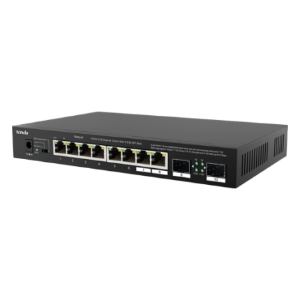 Tenda TEM2010F — суич с 8 × 2.5G RJ45 и 2 × 2.5G SFP