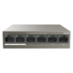 Tenda TEF1106P-4-63W — PoE+ суич с 4 PoE и 2 uplink порта
