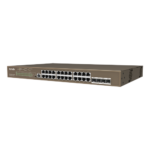 Tenda TEG5328P-24-410W — 24-портов PoE+ Gigabit суич, бюджет 370 W