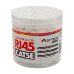 RJ45-CAT5E-EZ-50U-JAR — неекранирани RJ45 Cat5e EZ Pass-Through конектори, буркан 100 бр.