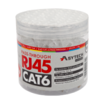 RJ45-CAT6-EZ-50U-JAR — неекранирани RJ45 Cat6 EZ Pass-Through конектори, буркан 100 бр.