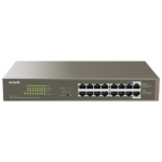Tenda TEG1116P-16-150W — 16-портов PoE+ Gigabit суич, бюджет 135 W