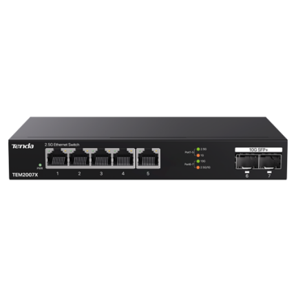 Tenda TEM2007X — суич с 5 × 2.5G RJ45 и 2 × 10G SFP+