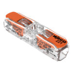 WAGO 221-2411 — конектори с лостове, 2 проводника, до 4 mm², 60 бр.