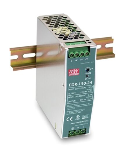 MEAN WELL EDR-150-24 — DIN захранване 24 V, 6,5 A, 156 W