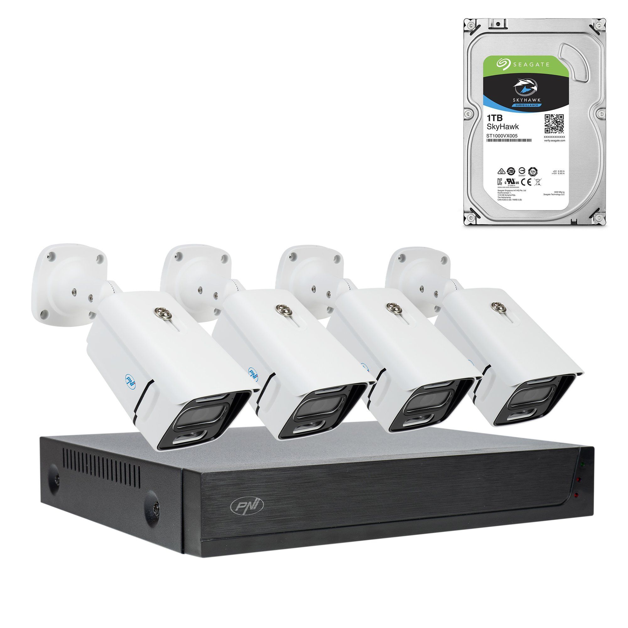 PNI-IPMAX3L-1TB IPMAX POE 3LR комплект с 4 камери 3 MP и Seagate HDD 1 TB PNI-IPMAX3L-1TB IPMAX POE 3LR комплект с 4 камери 3 MP и Seagate HDD 1 TB