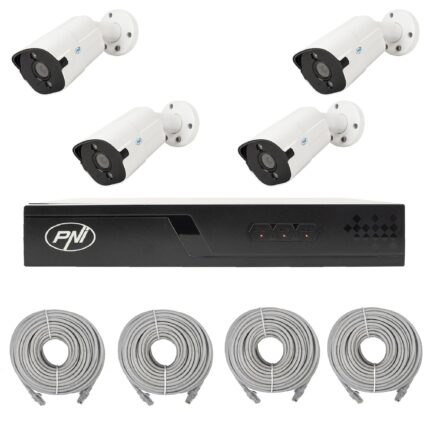 PNI House IP710-4I8 — PoE комплект с 4 камери 8 MP и кабели