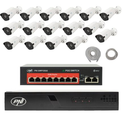PNI House IP716-16I8 — комплект с 16 камери 8 MP, NVR и PoE суич