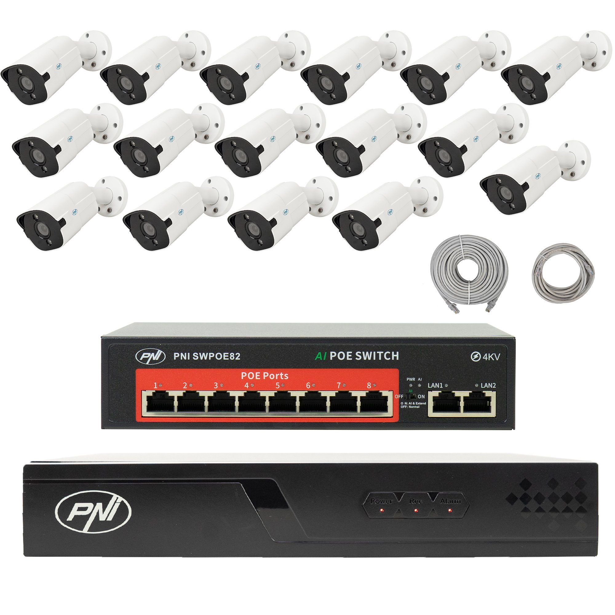 PNI House IP716-16I8 — комплект с 16 камери 8 MP, NVR и PoE суич PNI House IP716-16I8 — комплект с 16 камери 8 MP, NVR и PoE суич
