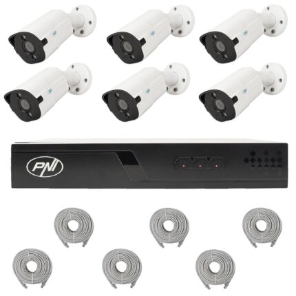 PNI House IP716-6I8 — PoE комплект с 6 камери 8 MP и кабели