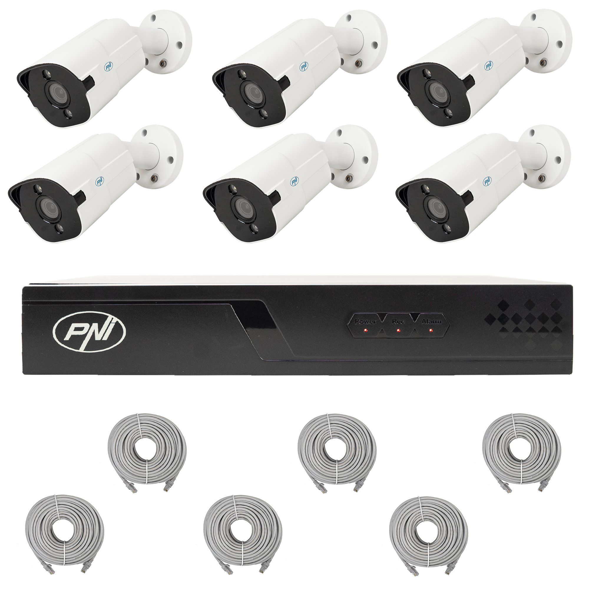 PNI House IP716-6I8 — PoE комплект с 6 камери 8 MP и кабели PNI House IP716-6I8 — PoE комплект с 6 камери 8 MP и кабели