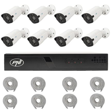PNI House IP716-8I8 — PoE комплект с 8 камери 8 MP и кабели