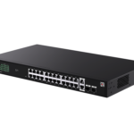 IP-COM G2228P-24-410W — управляем 28-портов Gigabit PoE+ суич, бюджет 370 W