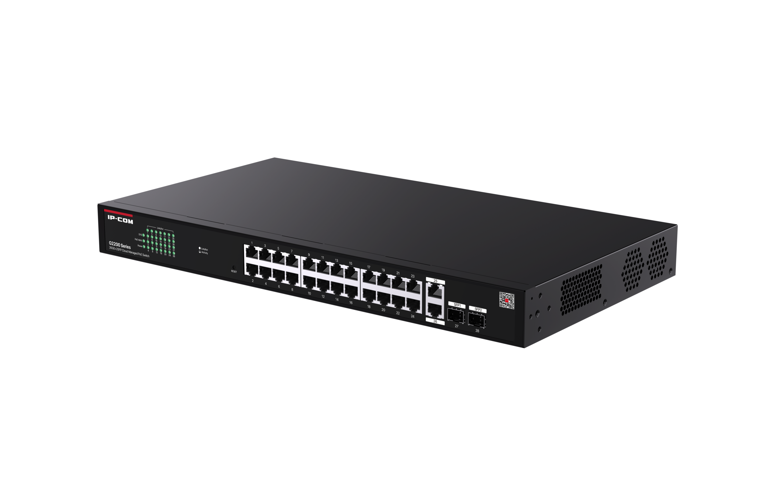 IP-COM G2228P-24-410W — управляем 28-портов Gigabit PoE+ суич, бюджет 370 W IP-COM G2228P-24-410W — управляем 28-портов Gigabit PoE+ суич, бюджет 370 W