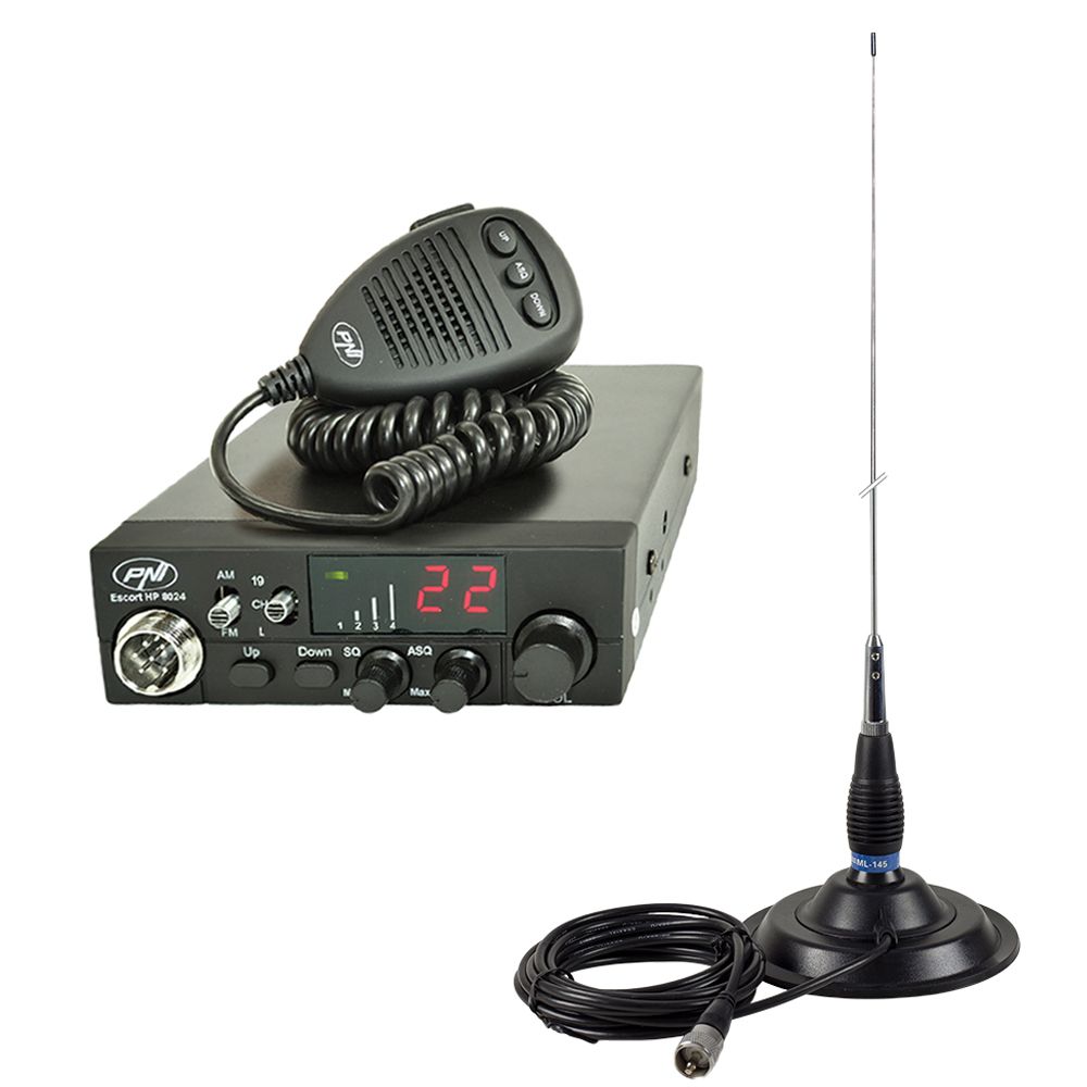 PNI-PACK58 — CB комплект HP 8024 ASQ 12/24 V с антена ML145 PNI-PACK58 — CB комплект HP 8024 ASQ 12/24 V с антена ML145