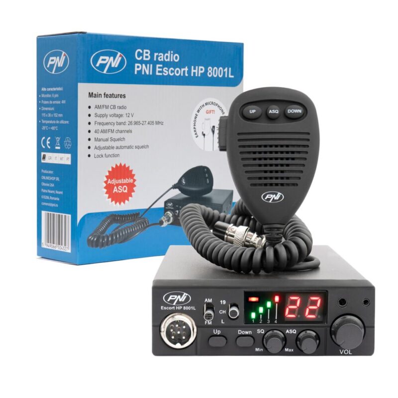 PNI-HP8001L — CB радиостанция AM/FM, 12 V със слушалка HS81L