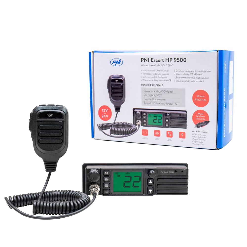 PNI-HP9500 — CB радиостанция AM/FM, 12/24 V с преден говорител PNI-HP9500 — CB радиостанция AM/FM, 12/24 V с преден говорител