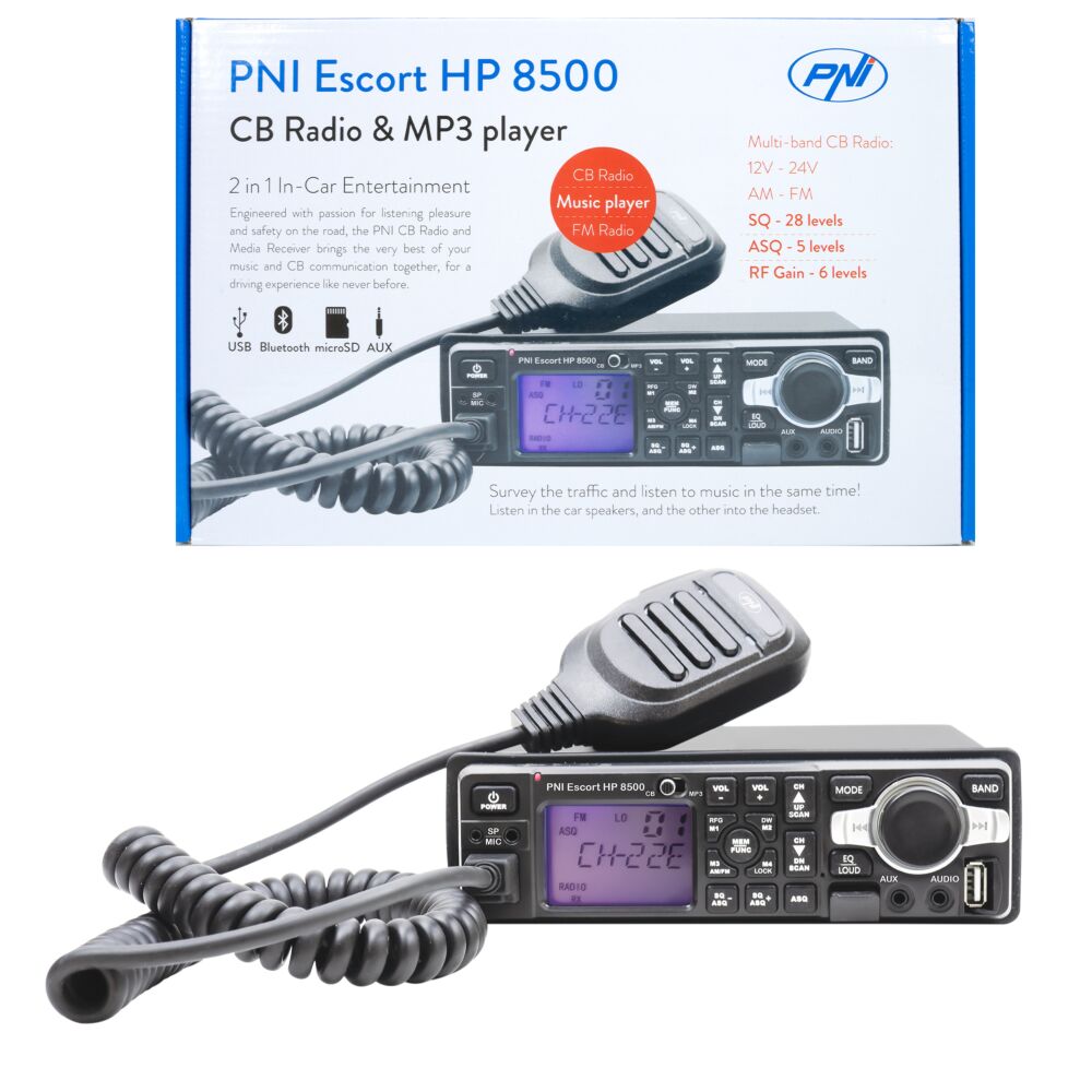 PNI-HP8500 — CB радиостанция и MP3 плейър, 12/24 V PNI-HP8500 — CB радиостанция и MP3 плейър, 12/24 V