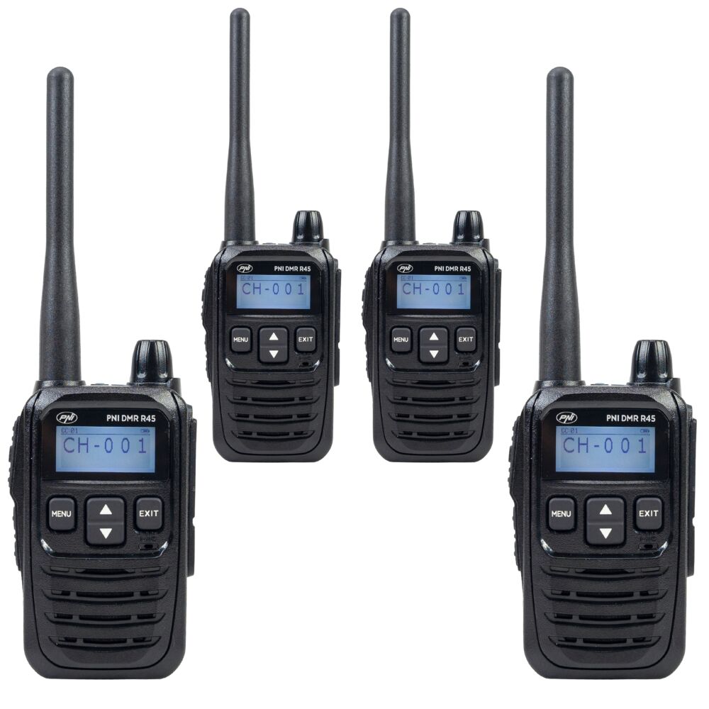 PNI-D45-4 — комплект 4 цифрови и аналогови радиостанции DMR R45 PNI-D45-4 — комплект 4 цифрови и аналогови радиостанции DMR R45